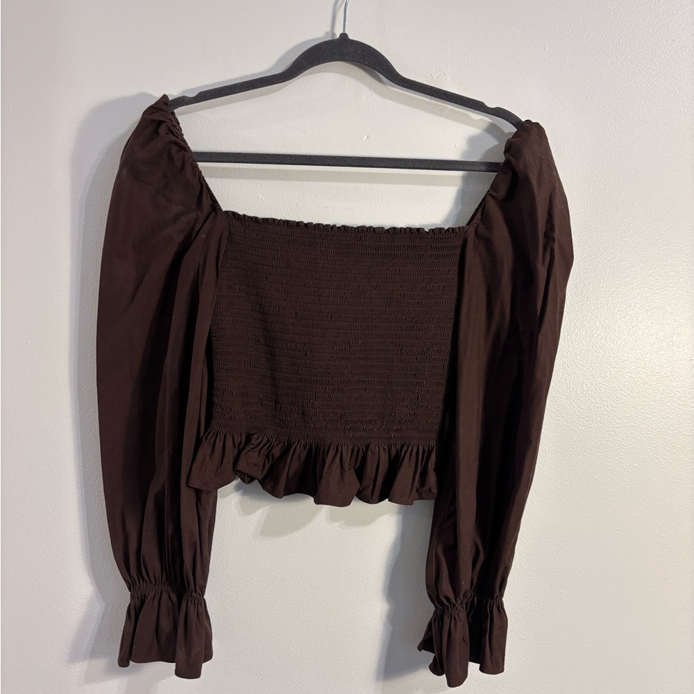 Reformation Darby Shirred Stretch Organic Cotton-Poplin Top